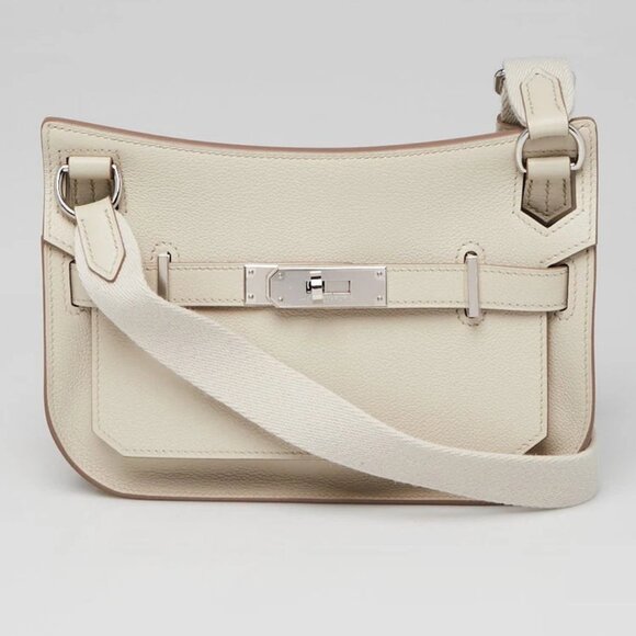 Hermes Beton Evercolor Leather Palladium Plated Mini Jypsiere Bag - Picture 1 of 10